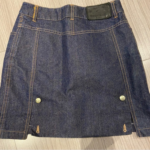 VINTAGE ANGLOMANIA VIVIENNE WESTWOOD dark denim shirt with button back detail - Picture 5 of 8